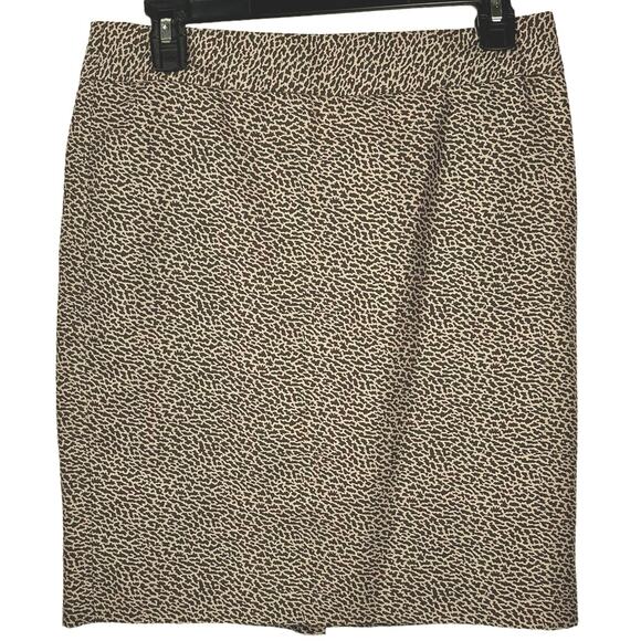 NWT LOFT Leopard Animal Print Silk Blend Pencil Skirt Women’s Size reptile brown - Picture 3 of 8